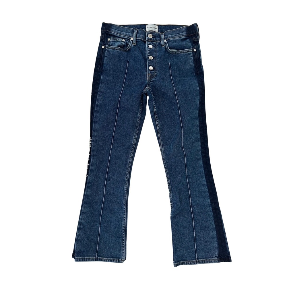 Cotton Citizen Women's High Rise Flare Jeans Denim Blue Button‎ Fly size 28